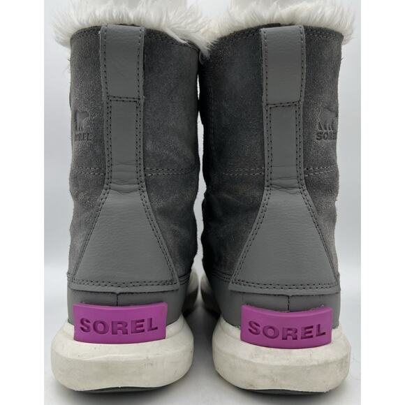 Sorel Kids Quarry Grey/Bright Lavender Explorer Lace WP Boot US 5 - Picture 4 of 13
